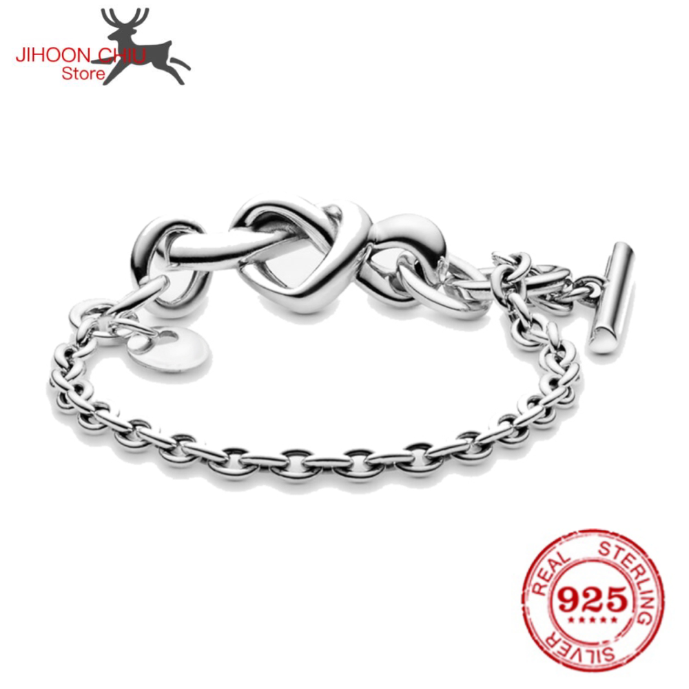Original Pando charm chain Snake bracelet 100% 925 sterling silver bracelet for women's classic DIY jewelry
