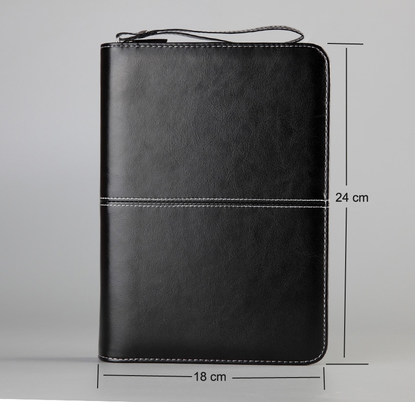 cute weekly A5 planner agenda organizer notebooks PU leather zipper notebook with lift handle refill writing pad 1289