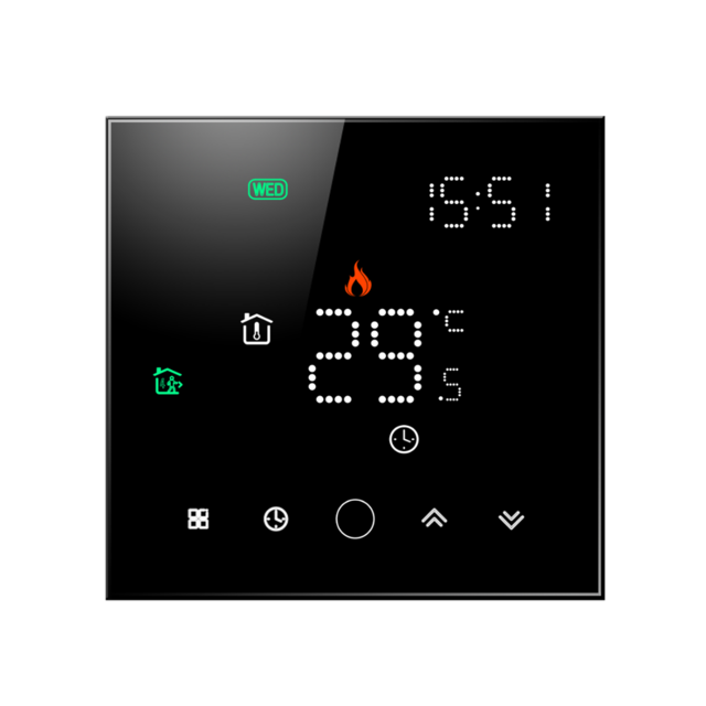 MJZM-termostato WiFi para caldera eléctrica/de agua/Gas, calefacción inteligente para el hogar, funciona con Alexa, TUYA y Google: full black / Water Heating
