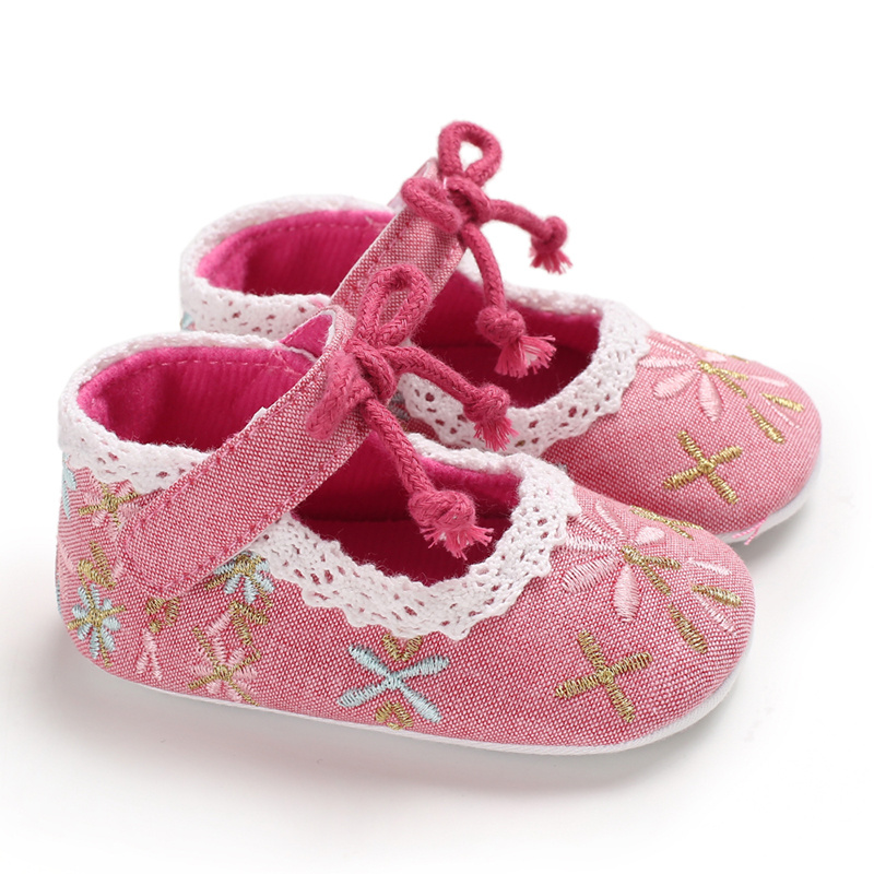 Pasgeboren Schoenen Baby Meisje Baby Katoenen Stof Selling Goedkope Katoen 0-2 Jaar Meisje Schoenen Babyschoenen Peuter meisje