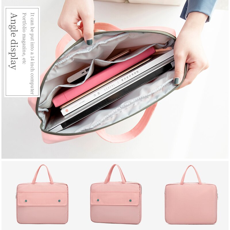 Woman Briefcase Waterproof Laptop Bag A4 File Handbag Briefcases Men Brief Cases Women's Business Office Portable Document Bags