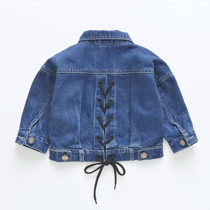 Bambino Della Ragazza Giacca Giacca di Jeans Primavera 2019 Torna Croce Cinghia Della Tuta Sportiva Dei Bambini Cappotti Casual Del Bambino Vestiti Della Ragazza LZ153