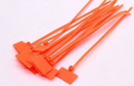 Farve skiltning kabelbånd 4*150 etiket nylon kabelbånd plast netværkskabel mærkning kabelbånd tilstrækkelig mængde  of 250 tegn: Orange