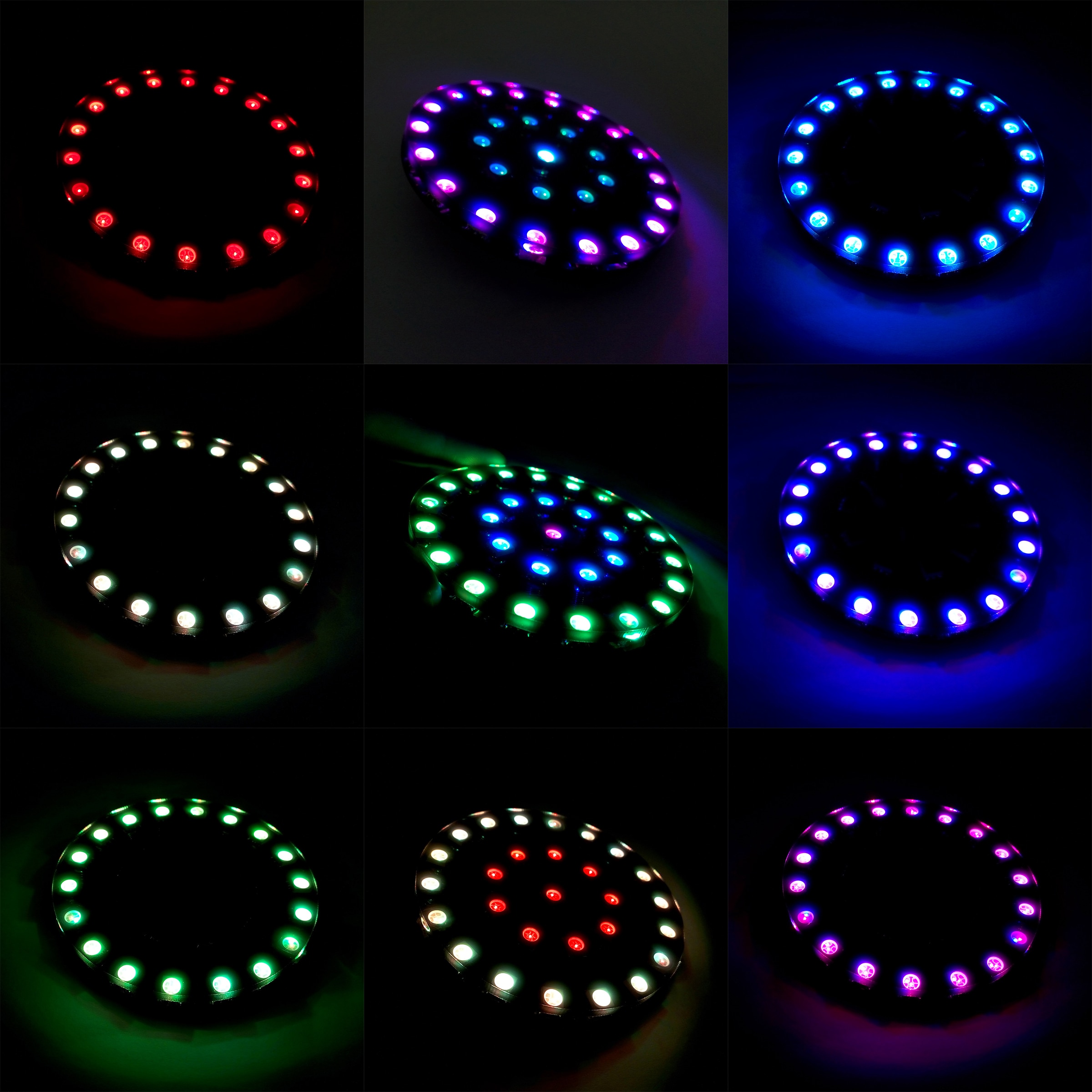 DIY WS2812 Full Color RGB LED Aurora Crystal Energy Circle Ring Cube Module Kit