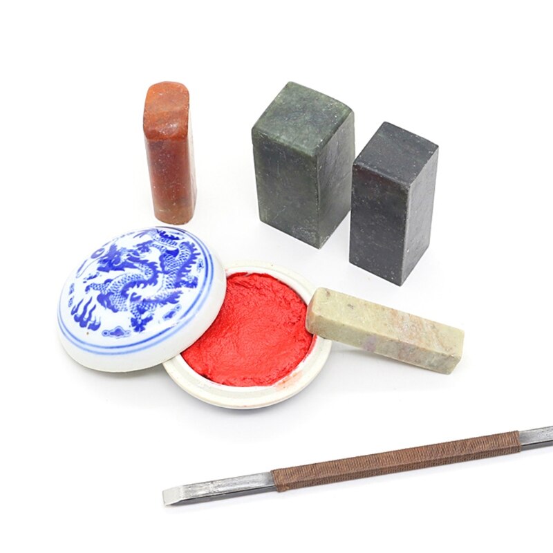 Kit d&#39;outils de sculpture sur pierre, 15 pièces, sceau chinois, ciseaux/ensemble de couteaux pour la sculpture C90A