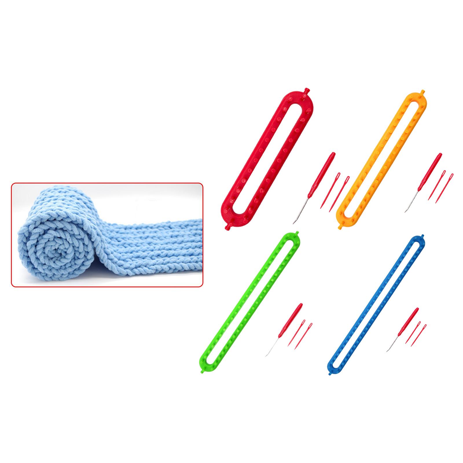 Kit de telar de plástico para tejer, herramientas de costura, máquina de ganchillo hecha a mano, tejedor de aguja para principiantes, mantas de Chal