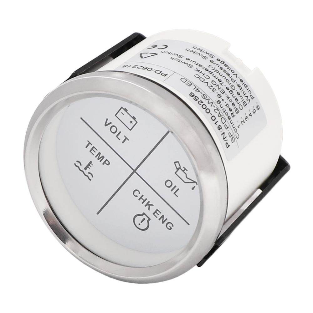 4 LED Alarm Gauge Oil Pressure Water Temperature Engine Alarm 52mm Meter Volt Indicator Gauge With Backlight 9-32V