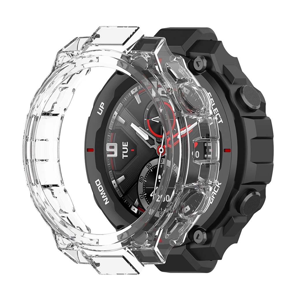 Doorschijnende Horloge Case Voor Amazfit T-Rex Horloge Beschermende Shell Bumper Frame Protector Voor Amazfit T-Rex Horloge accessoires: WHITE