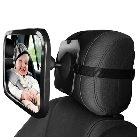 Justerbart bredt bilbagsæde spejl baby/barnesæde bil sikkerhedsspejl monitor hovedstøtte bil interiør styling: Default Title