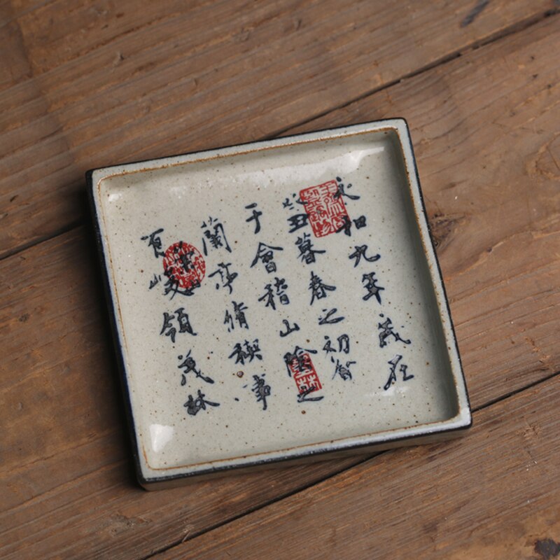 PH PandaHall Chinese Kalligrafie Inktsteen met Inktstokje Traditionele Inktstenen Vierkante Inktsteen Dienblad voor Chinese Kalligrafie Sumi Schilderpraktijk