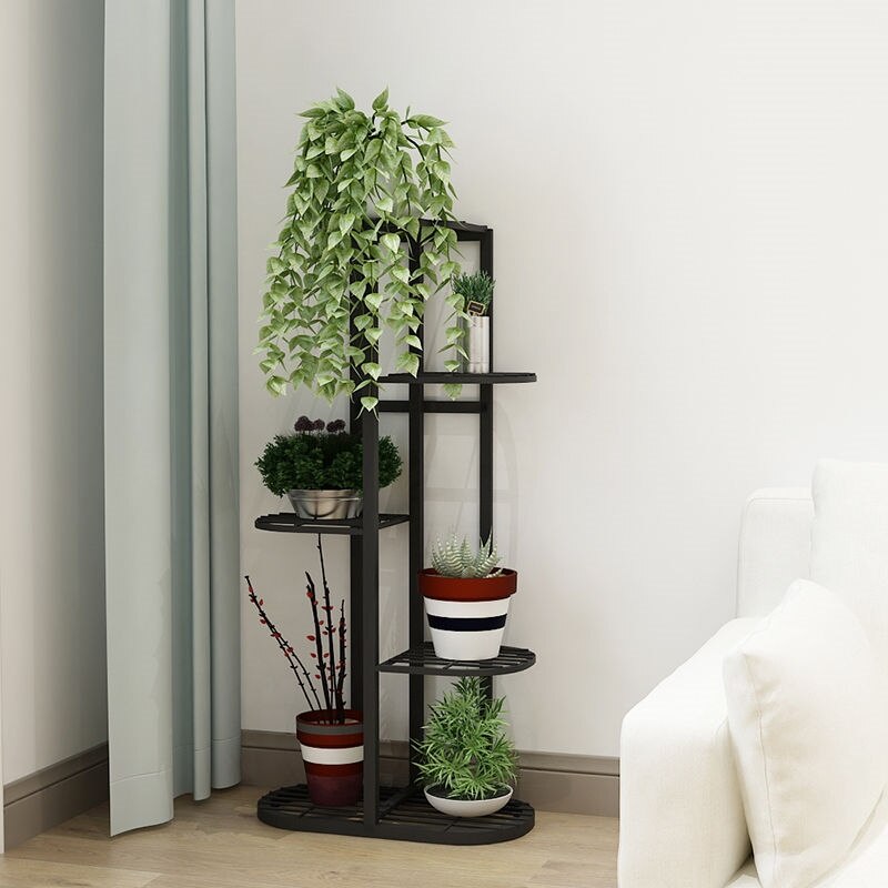 Smeedijzeren Balkon Woonkamer Interieur Moderne Decoratie Staande Multi-layer Bloem Plank Opslag Bloempot Plank
