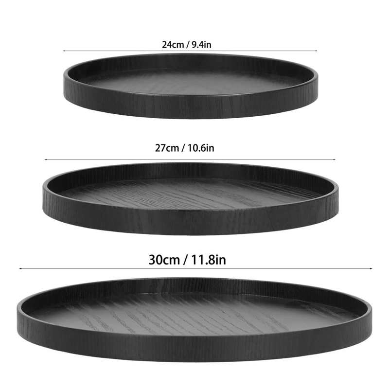 Wood Tea Tray Restaurant Trays Round Serving Tray for Home for Kitchen