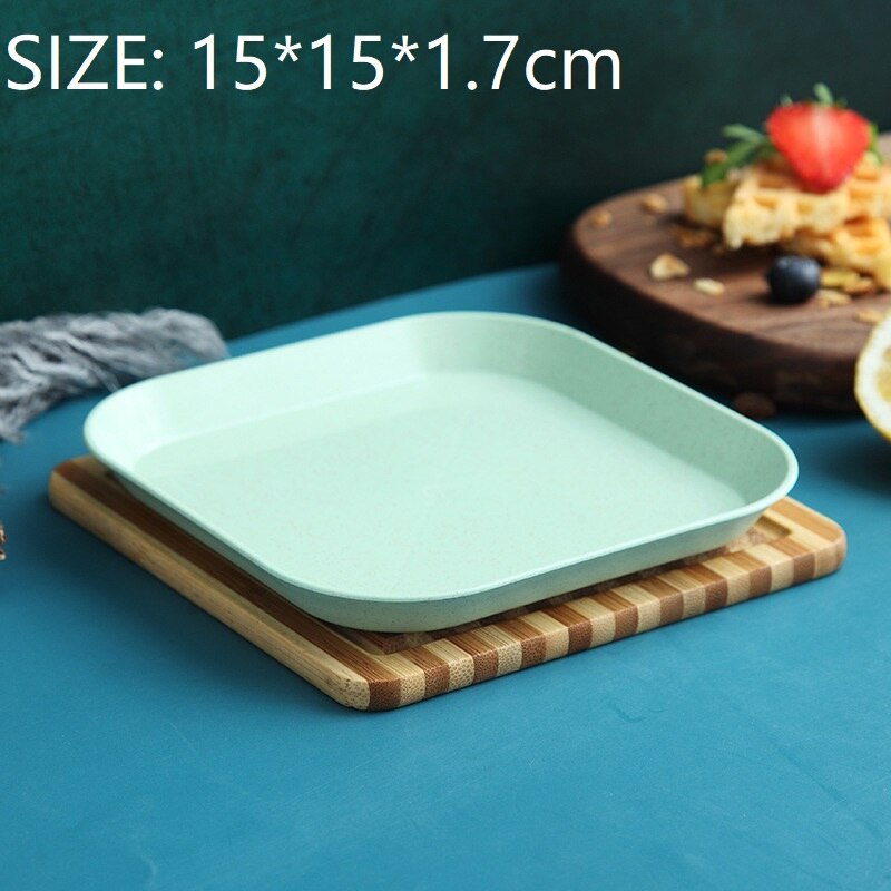 Couverts portables de voyage, boîte de couverts portables de voyage Style japonais couteau à paille de blé fourchette cuillère baguettes pour étudiants service de vaisselle de cuisine 4 pièces/ensemble: B3-1pc plate