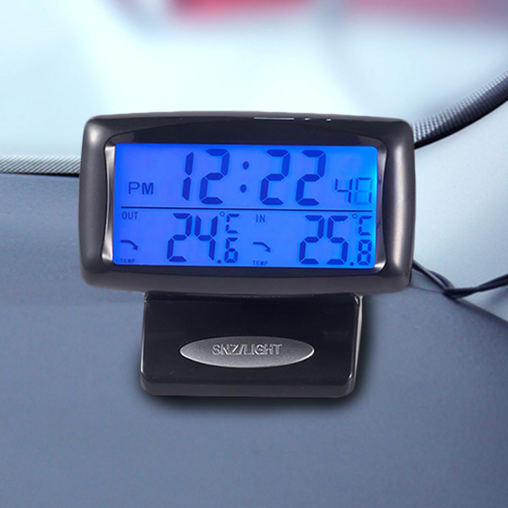 Horloge électronique multifonction, thermomètre pour voiture, avec grand écran LED LCD, 2 en 1, avec thermomètre, fournitures de voiture