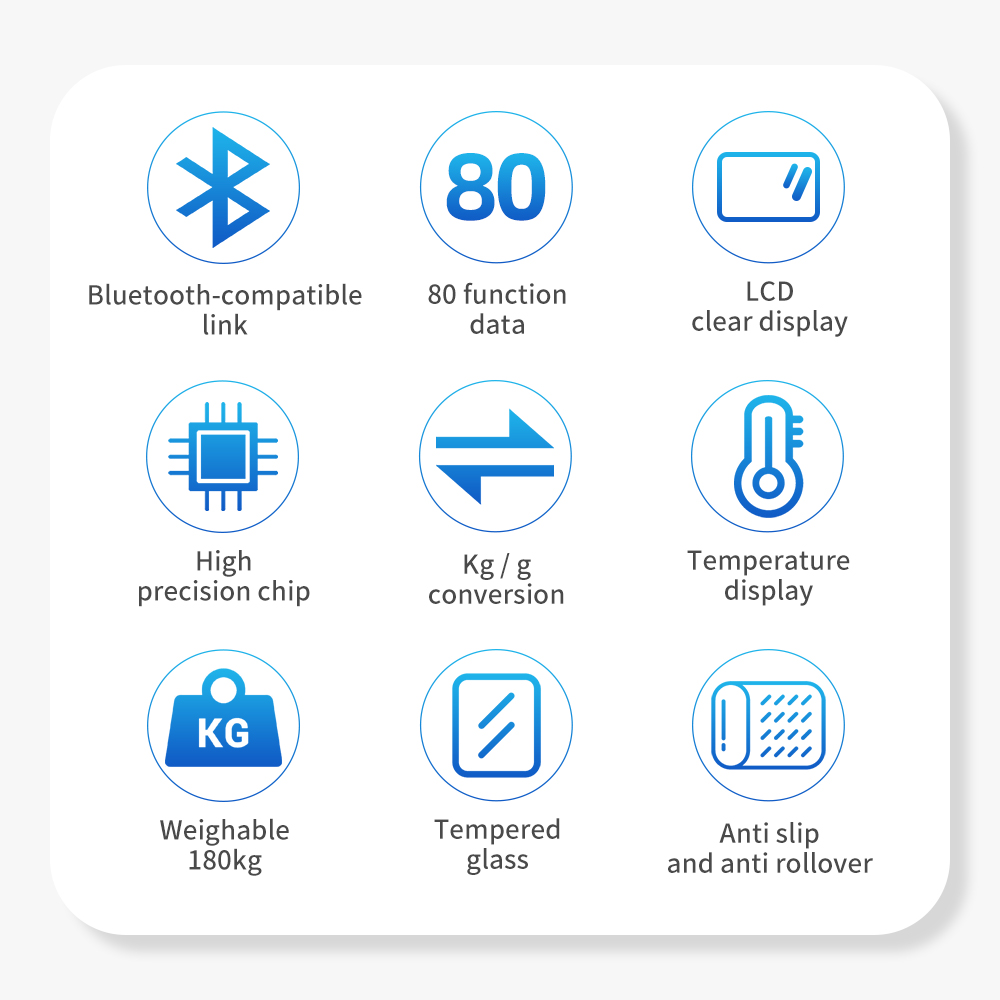 Smart Home Bathroom Scales Digital Scale Body Weight Bioimpedance Scale Electronic Kitchen Floor Bluetooth Compatible Scales