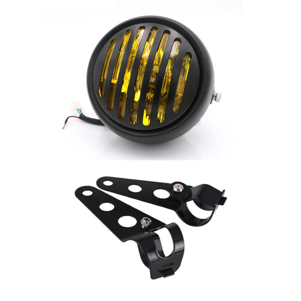 DC 12V motocykl grill reflektor z Bracktes motocykl retro reflektory silnik Moto skuter klasyczny przednie światła okrągła lampa: styl 3