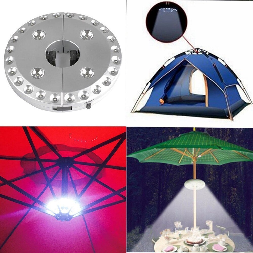 28 leds Tente De Plage Légère Camping Camp Lumière De Pelouse de Jardin Étanche Parapluie Lumière Éclairage Extérieur 100lum Lumière De Secours