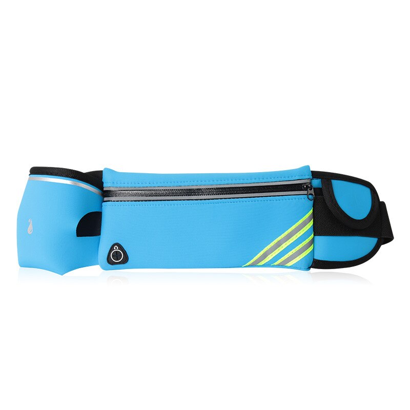 Maraton löpning midjeväskor hem fitness utomhus resor spår telefon unisex sport fanny fitness vattenflaska midjebälte paket: Bara blå väska