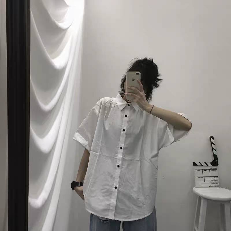 Blusas de manga tres cuartos para mujer, ropa de verano, color sólido, Ulzzang, prendas de vestir negras, Tops que combinan con todo, Ins Retro, estudiantes de