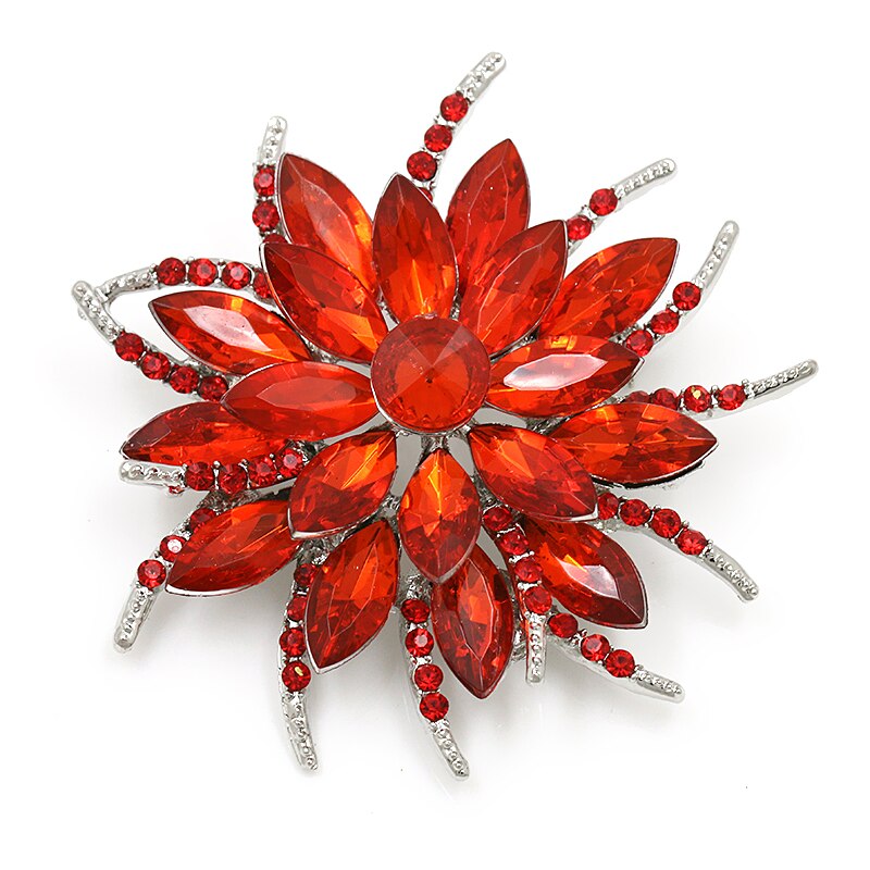 Baiduqiandu Brand Shining Crystal Trendy Bloem Broche Pins Sieraden in Verschillende Kleuren voor Vrouwen