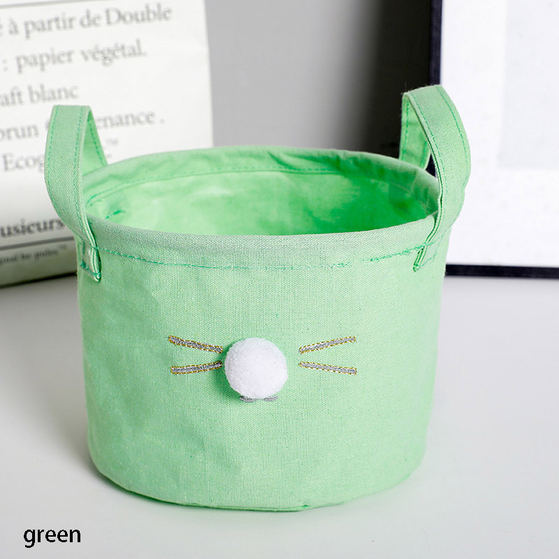 1pc skrivebord diverse lagerkurv med håndtag dejlig bomulds hamp kosmetisk makeup arrangør spand 4 farver valg 20*15cm