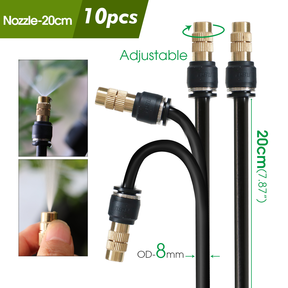 Have 8mm hurtigtilsluttede tågedyser til drivhus, lysthus, plante, forstøvet kunstvanding, landbrug, kølesprøjtesystem, sprinkler: Blå