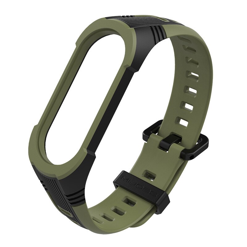 Xiaomi Mi Band 5 4 3 Strap Replacement Wristband Bracelet Silicone Dual Color Watch Band Xiaomi Mi Band Wristband: black army green