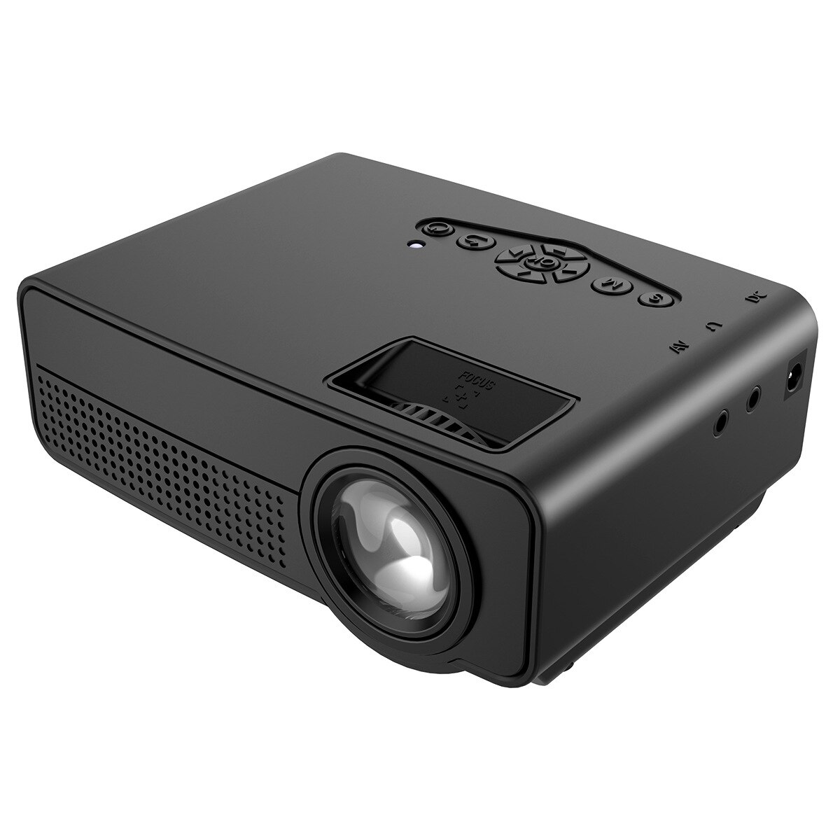 S280 Portable Mini Projector 3D HD LED Home Theater Cinema Projection size 24-60 inch USB/AV/HDMI Projector Wired Sync Display: Black