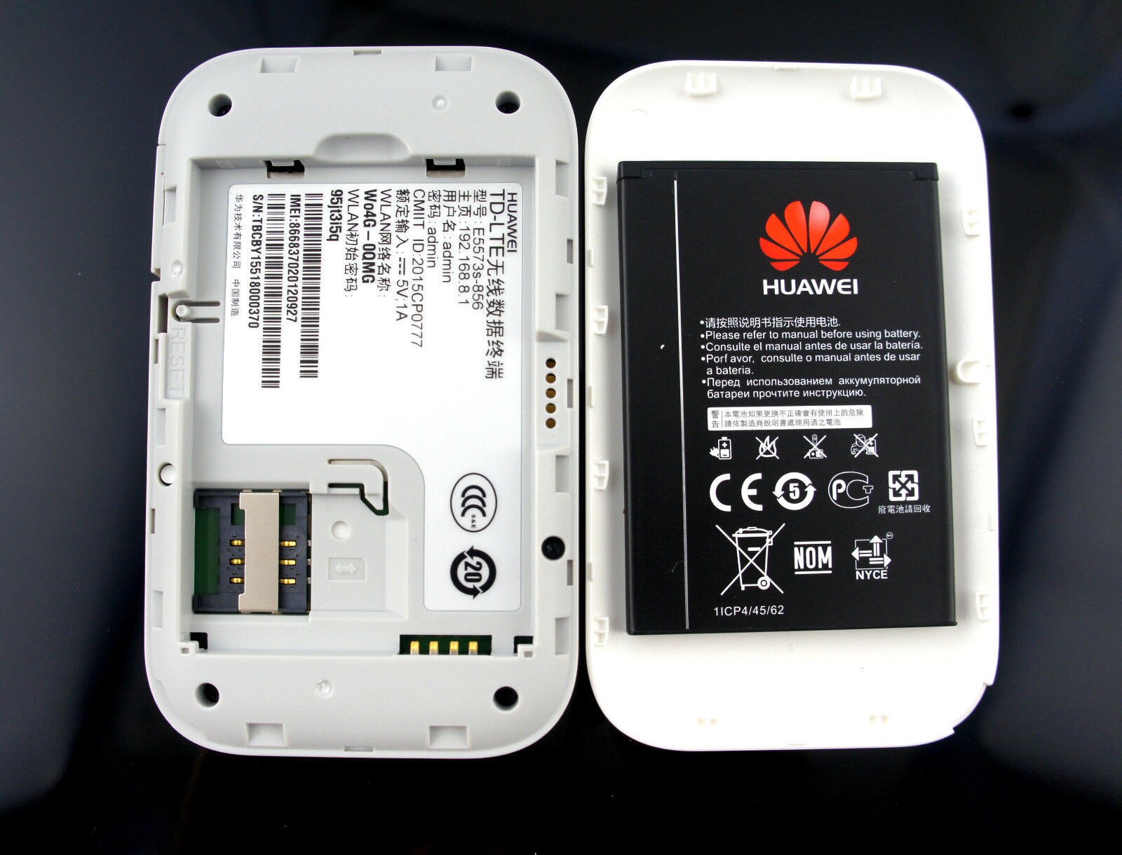 Débloqué Huawei E5573s-856 4G LTE WiFi routeur FDD/TDD 150 Mbps PK E5778 B593 R216