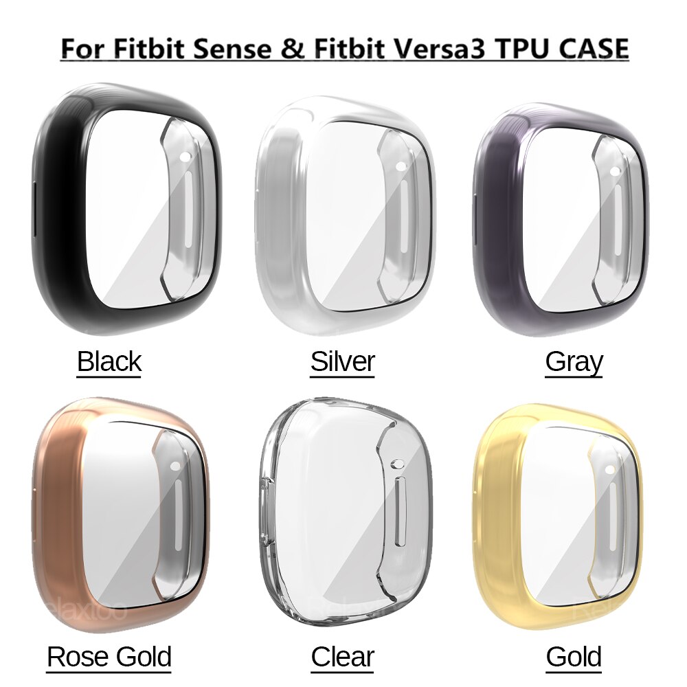 360 beskyttelsesveske til fitbit versa 3 skjermbeskyttelsesdeksel tilbehør fitbi versa 3 passe bit versa 3 smartklokkeutskiftere