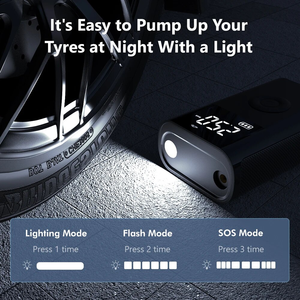 Mini-luftkompressor 12v psi bärbar elektrisk luftpump bildäckspåfyllningspump 150 motorcykeldäck