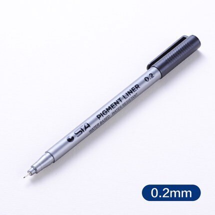 STA Waterdichte Vervagen Proof Micron Pen Liner Zwart Schets Water Marker Pen voor Manga Voor Tekening Handschrift Supply Briefpapier: 02