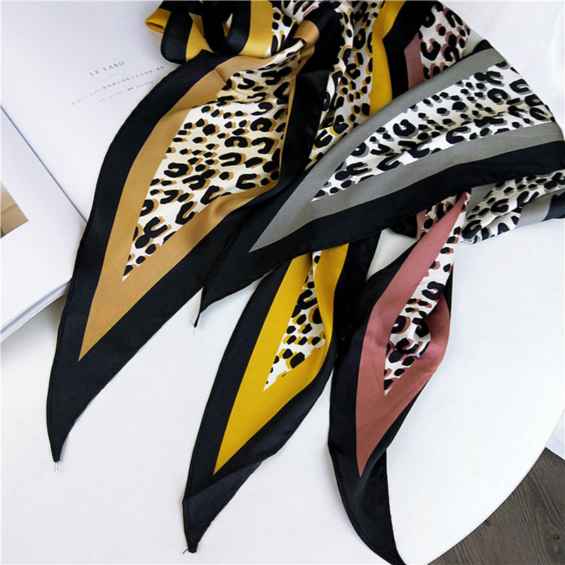 Pañuelo pequeño largo de leopardo, banda para el pelo, pañuelo para la muñeca, cintas para la cabeza, bufandas, pañuelos, bolsos, bufandas, cinta para La muñeca estrecha, bufandas