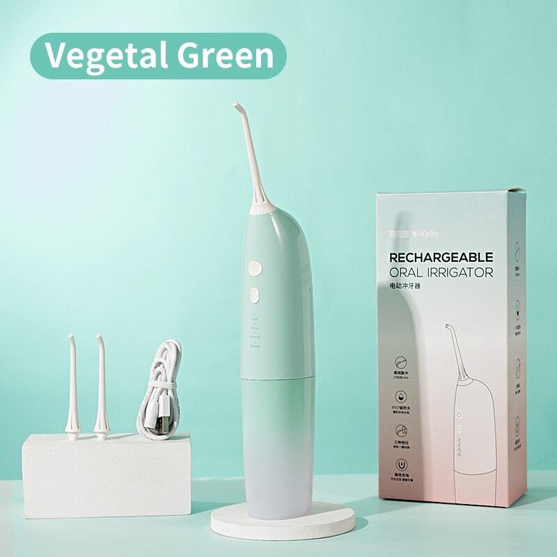 Y-kelin electric flushing device orthodontic special water flossing portable automatic household oral dental cleaning: Green