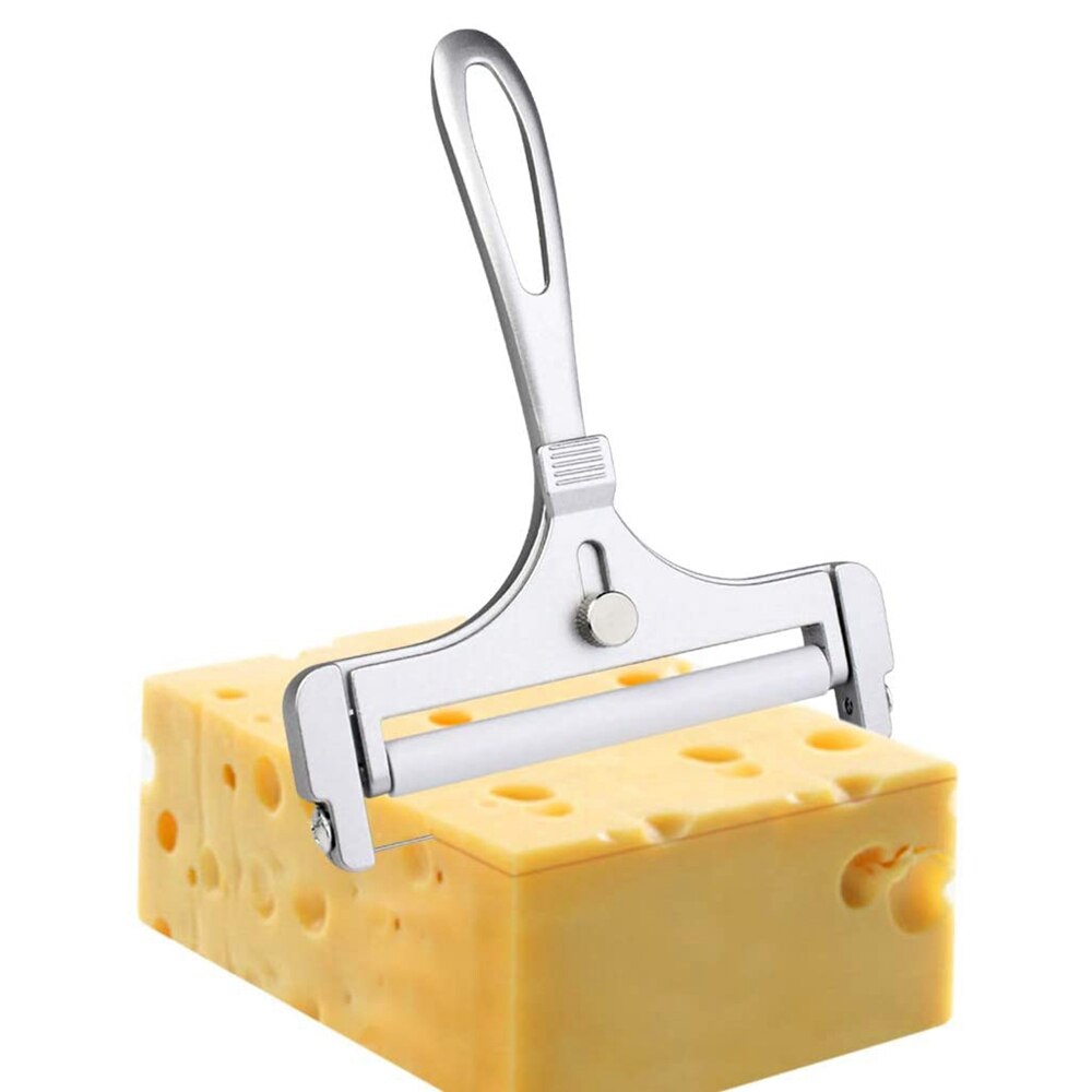 Stainless Steel Wire Cheese Slicer Adjustable Thickness Cheese Cutter for Soft, Semi-Hard Cheeses Kitchen Cooking Tool