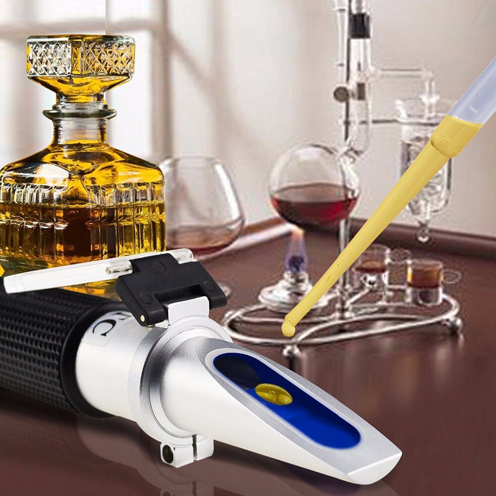 Refraktometer alkohol alkoholometer meter 0 ~ 80% v/v atc håndholdt værktøj hydrometer koncentration spiritus tester refraktometer