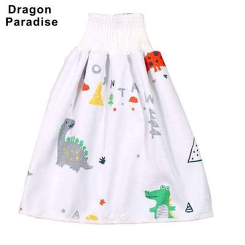 2 in 1 Comfy Children's Adult Diaper Skirt Shorts Waterproof Baby Diaper Pants Loose Absorbent Shorts Unisex Kids Underwear: Dragon Paradise / L(18x45cm) 4-8T