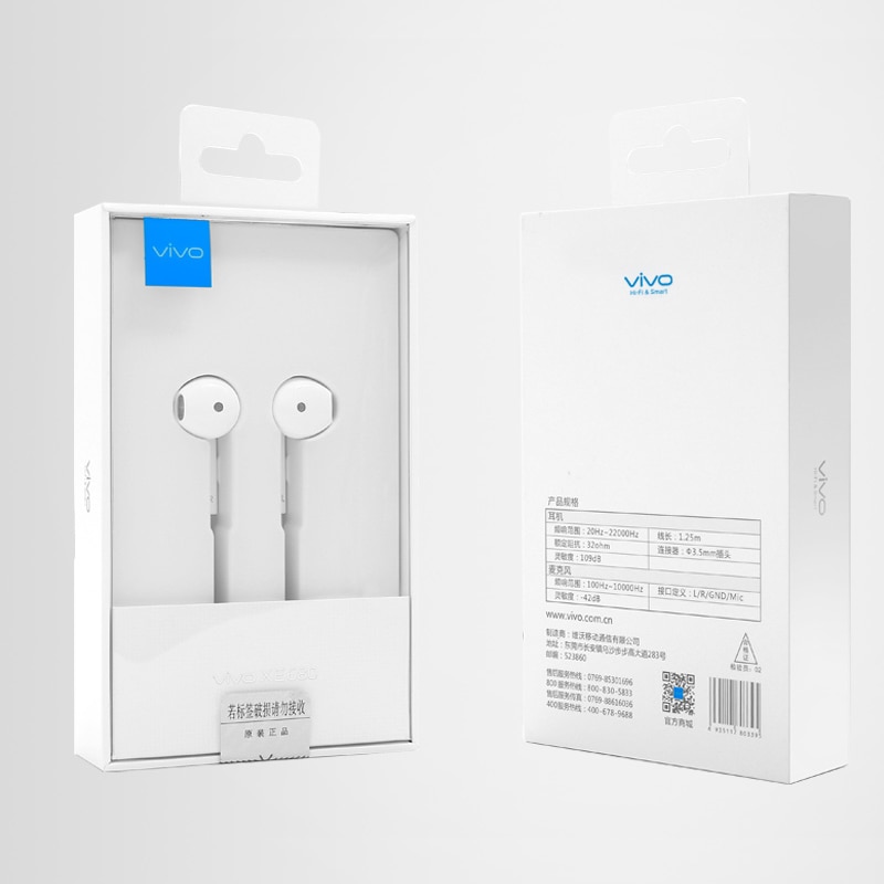 Original Vivo XE900 XE710 XE680 XE160 XE600i IQOO Pro Earphone Wired In-ear with Mic HiFi Music Headset for Universal Phone