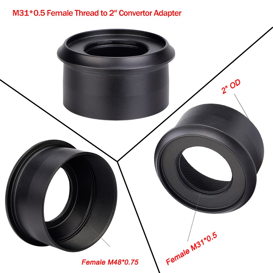 SVBONY M31*0.5 Female Thread,SV150 M31 to M42 internal thread ,M31 to M42 external ring,M31 to SCT adapter,M31 to 2 inch adapter: SV150 D