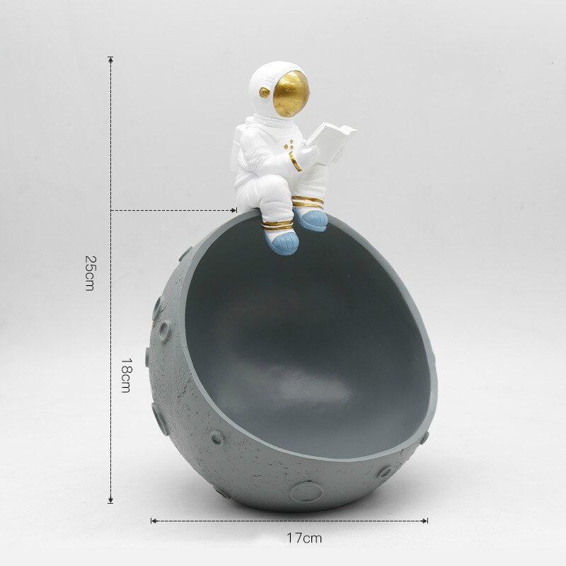 Nordisk harpiks astronaut skulptur figur søte nøkler lagring håndverk skrivebord moderne rom dekorasjon tilbehør hjem: 13