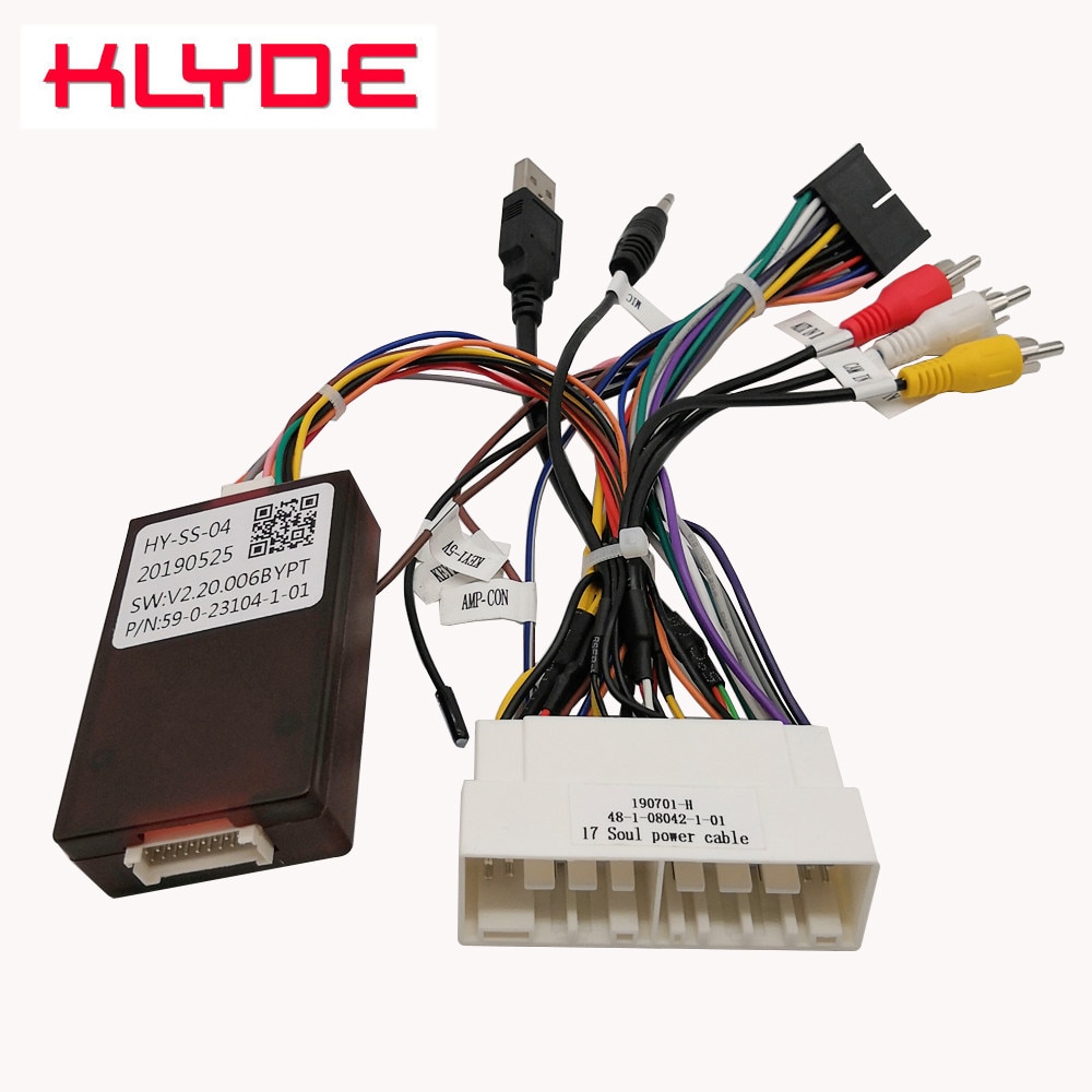KLYDE Canbus Decoder Power Adapter Cable Harness for KIA Soul K5/Hyundai IX25 Creta Verna Solaris Car Radio