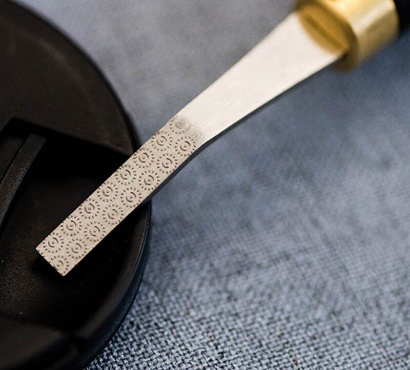 Pro detail rougher file tool and stainless steel spatula for leather craft