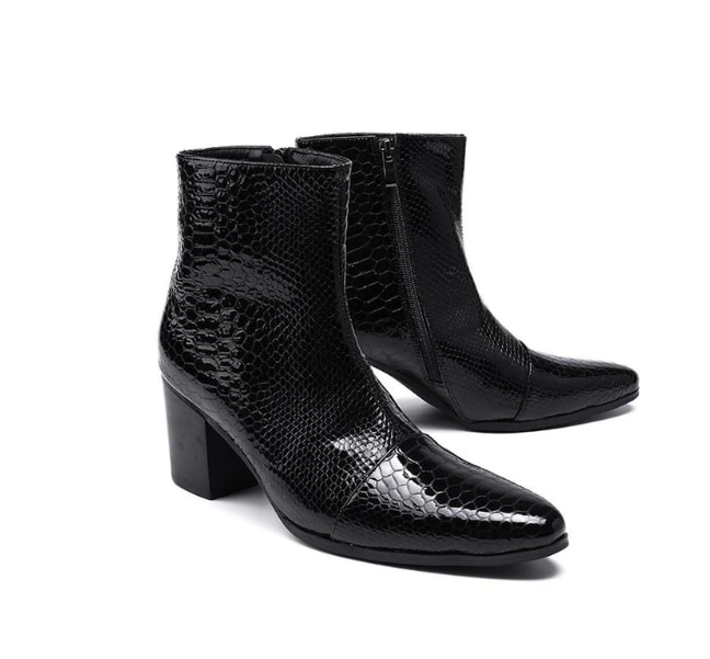 Herrskor fashionabla nit chelsea boot pu läder handgjorda formella snygga västernstövlar för vinter zapatos de hombre 4 m 833: 48