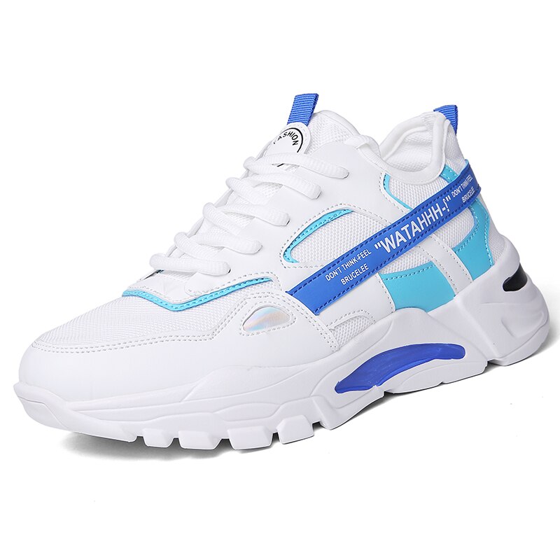 Herrsneakers herr par skor herr luftkudde bekväma herrskor chaussure tenis masculino zapatillas hombre sportskor: Blå / 8