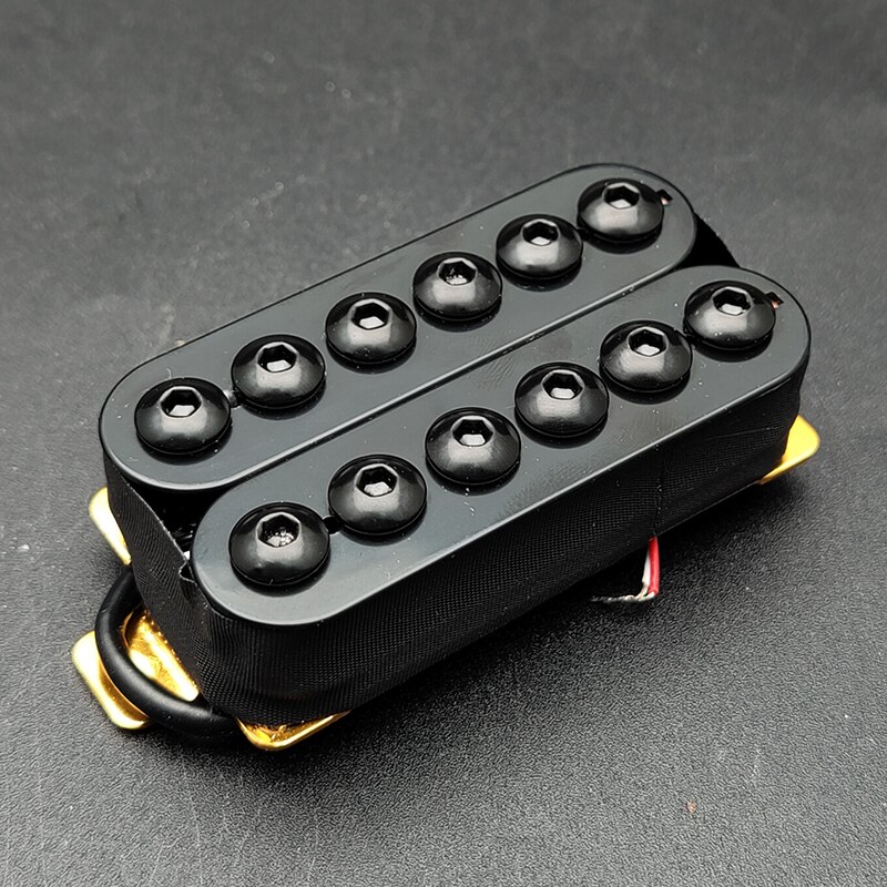 Adjustable Metal Double Coil Electric Guitar Pickups Humbucker Punk Black: Neck Pickup