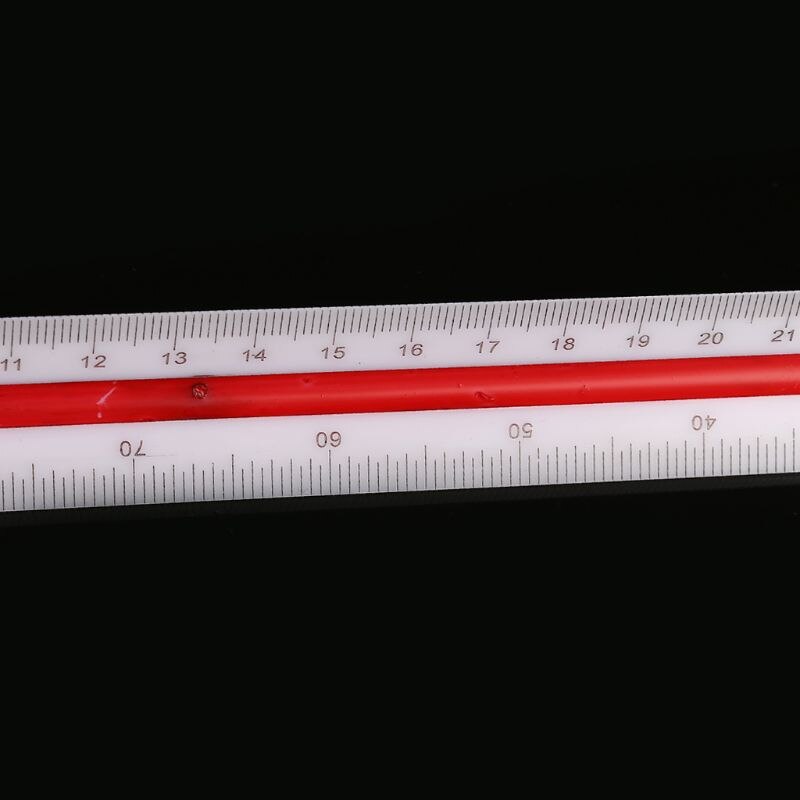 30cm plastic trekantet målestok 1:100-1:500 arkitekt ingeniør tegning måleværktøj