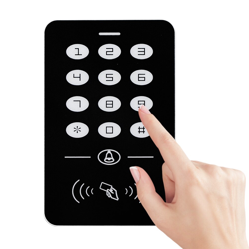 Smart Home Entry Security System 125Khz RFID Anti Theft Access Control Keypad Factory Hands Touch Office Door Opener Password: Army Green