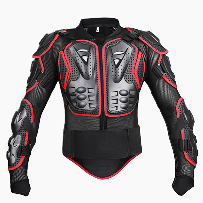 Motorfiets Armor Jassen Volledige Motorcycle Body Armor Shirt Jasje Motocross Terug Schouder Protector Gear Kleding: Rood / XXXL