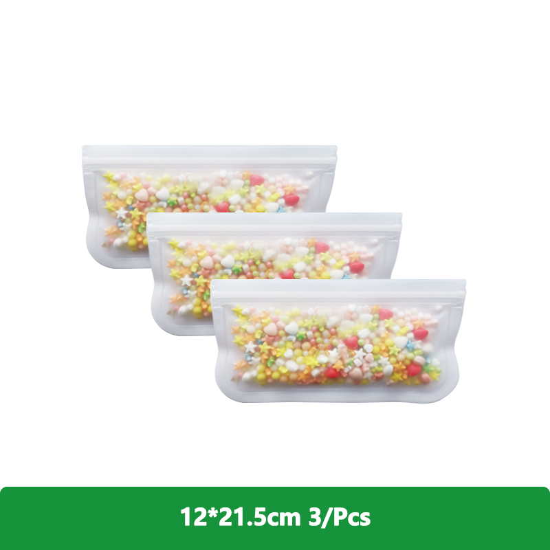 1/2/3/5Pcs Reusable Food Freezer Bags Leakproof Silicone Ziplock Bags BPA Free Meat Fruit Veggies Storage Bag Dishwasher Safe: Ivory