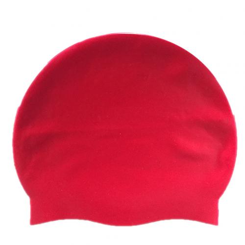 Silicone Waterproof Swimming Caps Protect Ears Long Hair Sports Swim Pool Hat Swimming Cap Adults Men Women Pure Color hat: Red